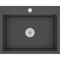 Syfax Fregadero hecho a mano de acero inoxidable negro