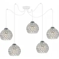 Light11 HOME Lámpara colgante de araña cromada, con techo de cristal