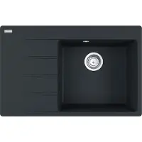 Franke Fregadero empotrable Maris, modelo CNG 611-78 A, de fragranito en color Onyx, con mando de giro de acero inoxidable, a partir de 50 cm. Referencia: 114.0627.657.