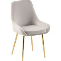 BellaFurn Silla de comedor, amplia comodidad, estructura de metal, tapicería de terciopelo | Color: Gris | Material del cuerpo: Dorado metálico