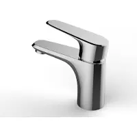 Laveo Grifo de lavabo de pie RONDO BLX 022D, cromo, de un solo mando, sistema de cierre "clic-clac", garantía de 8 años