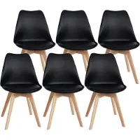 BellaFurn Juego de 6 sillas de comedor - Sillas cómodas - Diseño ergonómico para una comodidad óptima al sentarse, fabricadas con madera de alta calidad | Color: