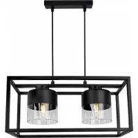 Light11 HOME Lámpara colgante con estructura de jaula y elegante pantalla de cristal