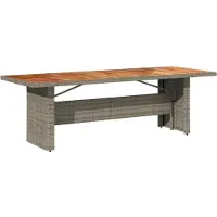 Syfax Mesa de jardín superficie madera acacia ratán gris 240x90x75 cm