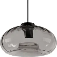 Osram Lámpara colgante Decor, con pantalla de vidrio ahumado, estructura de metal , casquillo E27, diámetro de 280 mm