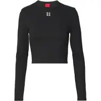HUGO Camiseta 'Dafilomena_3' negro / blanco