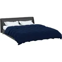 vidaXL Manta para cama de todas las estaciones, 220 x 240 cm, para todas las estaciones, azul oscuro