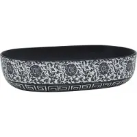 Syfax Lavabo sobre encimera ovalado cerámica negro y azul 59x40x14 cm
