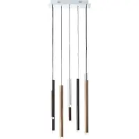 Brilliant , lámpara colgante de 8 luces, color nogal, IP20, 32 vatios, regulable, con LED integrado