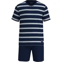 Tom Tailor Pijama corto azul oscuro / offwhite