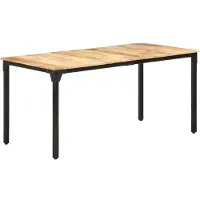 Syfax Mesa de comedor de madera de mango rugosa 160x80x76 cm