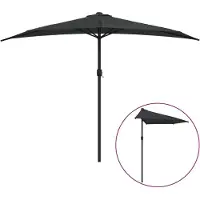 Syfax Sombrilla balcón semicircular palo aluminio 300x155x223cm
