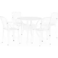 Syfax Mesa y sillas de bistró 5 piezas aluminio fundido blanco