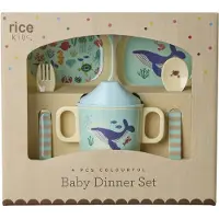 Rice Vajilla Blue Ocean Print-4 Pcs