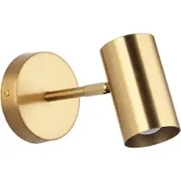 Alpinaluz Lámpara de pared, color dorado, aluminio, foco ajustable, casquillo E27, ideal para dormitorios, oficinas o mesitas de noche