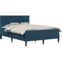 vidaXL Estructura de cama con colchón y cabecero, color azul, 160 x 200 cm, tapizada en terciopelo