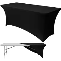 Ruhhy 27727 Funda elástica para mesa de catering 183 x 75 x 75 cm, negra