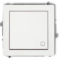 Karlik Botón de prueba con símbolo de timbre, modelo DWP-4, marca ELEKTROTECHNIK, serie DECO, color blanco, para marcos de enchufes e interruptores