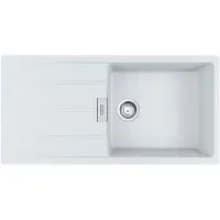 Franke Fregadero empotrable Maris, modelo CNG 611-100 Glacier, de fragranito, con mando giratorio de acero inoxidable, a partir de 60 cm. Número de artículo: 114.0682.506.