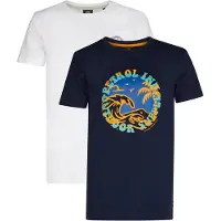 Petrol Industries Camiseta 'Snapper' navy / naranja / negro / blanco