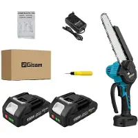 OEM Sierra de cadena eléctrica, motor sin escobillas, sistema de ajuste rápido de la cadena, 2 baterías