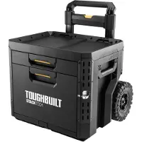 Toughbuilt Caja con ruedas y dos cajones, con cerradura, marca StackTech, modelo TB-B1-D-R92-BEA