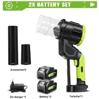 StarTech.com Soplador eléctrico/Soplador de hojas - Portátil, inalámbrico, modelo turbo - 5.000 W - 38.000 RPM - Motor sin escobillas - 2 baterías, enchufe europeo - Color dorado
