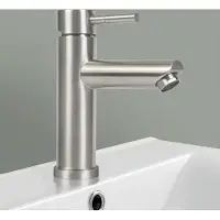 ZMH : Grifo de lavabo para baño, grifo de alta presión para agua fría con un caño de 100 mm de altura, grifo monomando