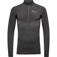 Salewa - Zebru Med Warm AMR Half Zip Tee - Ropa interior merino size M, gris/negro