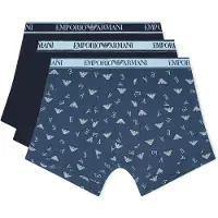 Emporio Armani para hombre. EM000371_AF20669 Set 3 Bóxers Core Logobanda azul (M), Homewear, Algodón, Marino, outlet 2026.