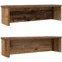 vidaXL Estanterías apilables para cocina, 2 unidades, aspecto de madera envejecida, 50x15x16 cm