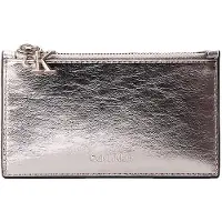 Calvin Klein Metallic 6cc Zip Crossover Bag Silver Metallic Talla: OS | Bolsos Clutch Outlet | Mujer | Gris