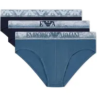 Emporio Armani para hombre. EM000258_AF18886 Set 3 Slips Ajuste azul, marino (M), Homewear, Algodón, outlet 2026.