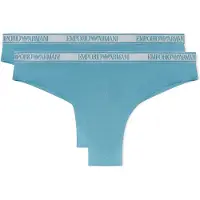 Emporio Armani para mujer. EW000404_AF19028 Set de 2 Tangas Iconic Microfiber turquesa (M), Azul, Homewear, Poliamida, outlet