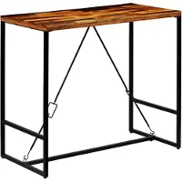 Syfax Mesa de bar de madera maciza reciclada 120x60x106 cm