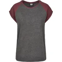 Urban Classics Camiseta gris oscuro / rojo vino