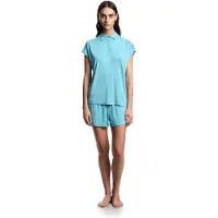 Emporio Armani para mujer. EW002964_AF19024 Pijama Essential Studs azul (S), Homewear, Viscosa, Manga corta, Turquesa, outlet