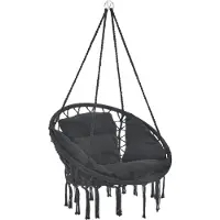 Casa.pro Silla colgante con cojín, ideal para interiores y exteriores, con capacidad de hasta 150 kg, color