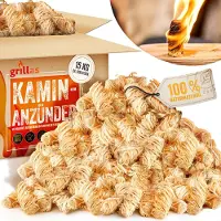 Grillas Pastillas de Madera Natural Enceradas, Encendedores Ecológicos de Barbacoa