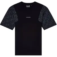 EA7 para niño. 7B000278_AF10375 Camiseta Modern negro (10Años= 142cm), Casual, Algodón, Manga corta, moda infantil, outlet 2026.