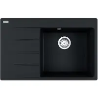 Franke Fregadero empotrable Maris, modelo CNG 611-78 A, de fragranito, color negro mate, con pomo de acero inoxidable, a partir de 50 cm. Referencia: 114.0627.620.