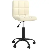 Syfax Silla de oficina giratoria de terciopelo crema