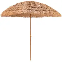Coast , Parasol hawaiano, diámetro 205 cm, parasol de playa de paja y plástico, parasol de jardín, parasol de paja, parasol de mercado, parasol para terraza