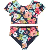 Roxy - Kid's Morning Flower Crop Top Set - Bikini size 3 Years, multicolor