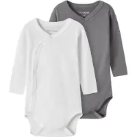 TWO SOON Pijama entero/body gris / blanco