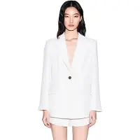 Armani Exchange para mujer. XW002837AF21555U1003 Americana Crepe blanco (L), Casual, Clásico, Poliéster, outlet 2026