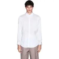 Armani Exchange para hombre. XM001817AF13235F0148 Camisa de corte regular en sarga de viscosa blanco (XXL), Casual, Clásico, Manga larga