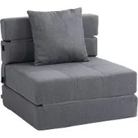Fortuna Lai: Sillón reclinable 2 en 1, plegable, con capacidad de carga de hasta 100 kg, sofá cama, sillón plegable con función de cama, sillón reclinable, cama extra, color gris oscuro