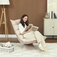 Sweiko Sillón reclinable , ideal para leer, giratorio, con apariencia de lino, dimensiones: 62 cm x 70 cm x 95 cm, color beige
