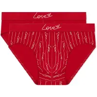 Emporio Armani para hombre. EM000251_AF19049 Set 2 Slips San Valentine rojo (S), Homewear, Algodón, outlet 2026.